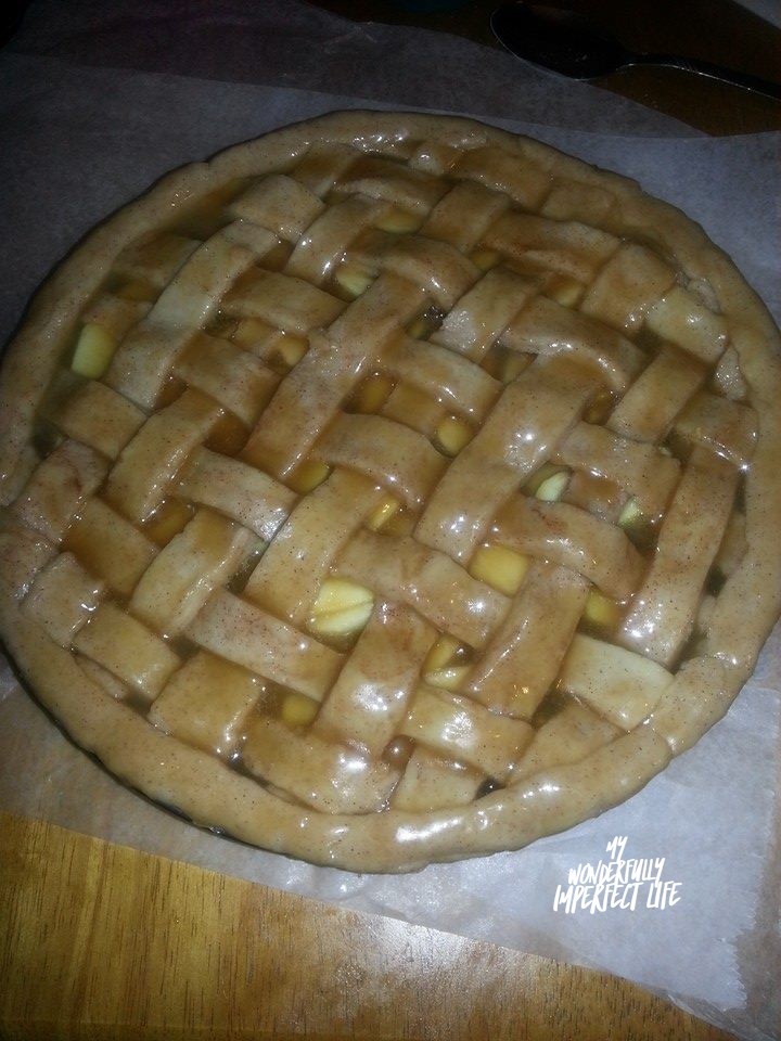 Caramel Apple Pie in a Cinnamon Roll Crust
